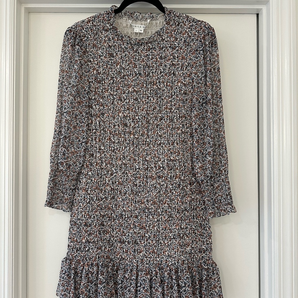 Veronica Beard Farha Smocked Mini Dress